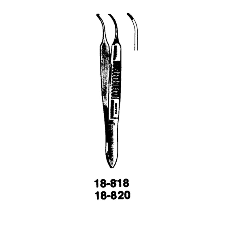 Miltex Graefe Forceps Graefe Forceps, 2_", Iris Tissue, Curved, 1X2 Teeth -18-820