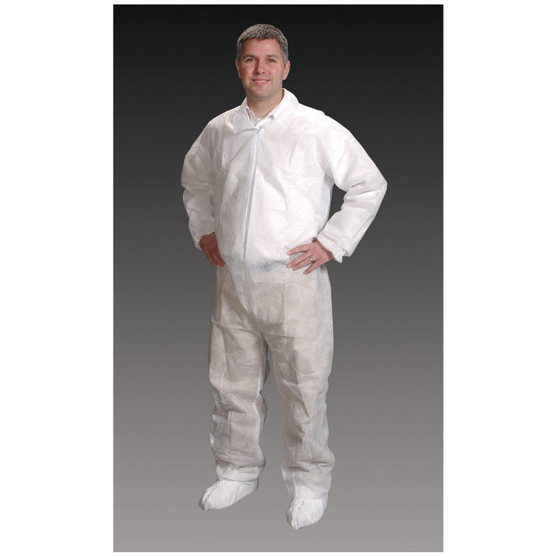 Alpha Protech Critical Cover Genpro Coveralls Coveralls, Large, White, Elastic Wrist, Ankle & Back, 25/Cs -CV-14032-3