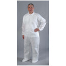 COVERALLS, LARGE, WHITE, ELASTIC WRIST, ANKLE & BACK, 25/CS, SOLD AS CASE ALPHA 8