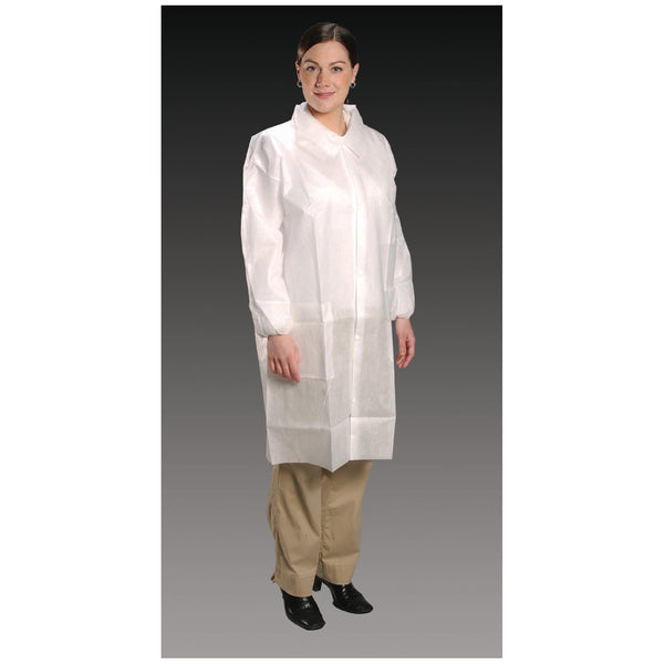 LAB COAT, SMALL, BLUE, TAPERED COLLAR & KNIT CUFF, 30/CS, SOLD AS CASE ALPHA 8