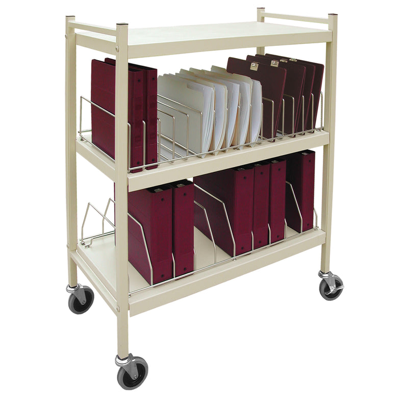 CHART RACK BIG BEAM® STANDARD OMNICART® FOR BINDERS, 3½" SPINE, 5 SHELVES, 4 ORGANIZERS, 32 CAPACITY, 70"H X 34½"W X 17"D, SOLD AS EACH OMNIMED, 94