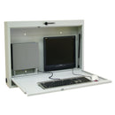 FULL SIZE PAINTED STEEL WALL DESK, BEIGE, 24½"H X 32"W X 6"D, SOLD AS EACH OMNIMED, 94