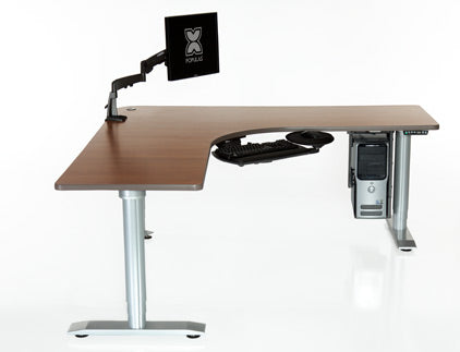 Ad-As/Populas Furniture Accella Series Height Adjustable Workstations, Desks & Tables Wrap Corner Workstation, 72"L X 72"W X 28"D, Undermounted Hand-Crank, Available In All Finishes, Indicate Color Code (Xx) -AC727230WC-09-XX