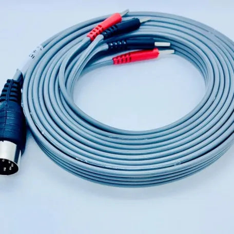 LEADWIRE, 5-PIN DIN, STRAIGHT, 120" LEADS, GREY, BLACK PLUG, BLACK & RED PINS, SOLD AS EACH CANADIAN 10000703