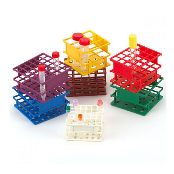 WIRELESS RACK, HALF-SIZE, 13MM MAX TUBE DIAMETER, 36 PLACES, 6 X 6 ARRAY, 4" X 4" X 2.2", WHITE, SOLD AS EACH GLOBE 10001076