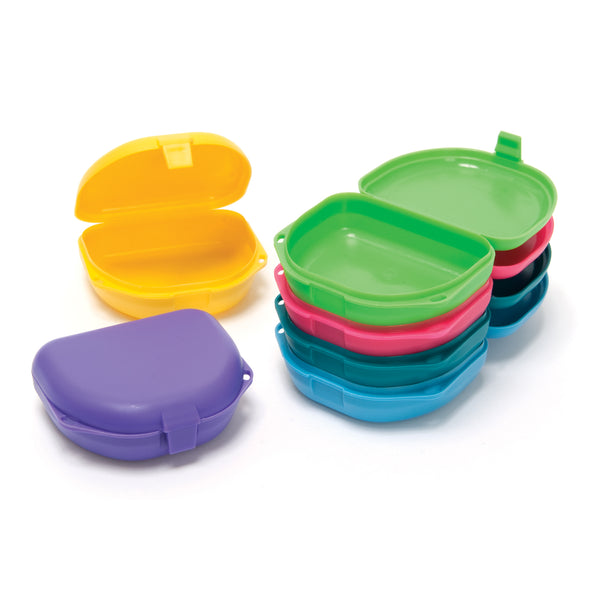 RETAINER BOX, 1" DEEP, ASSORTED COLORS : TEAL, NEON PURPLE, NEON BLUE, NEON GREEN, 12/BG, SOLD AS BAG QUALA 10000640
