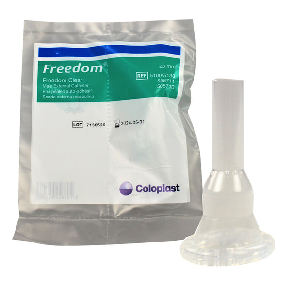 FREEDOM® CLEAR SILICONE MALE EXTERNAL CATHETER, 23 MM, SMALL, SOLD AS 100/BOX COLOPLAST 5100