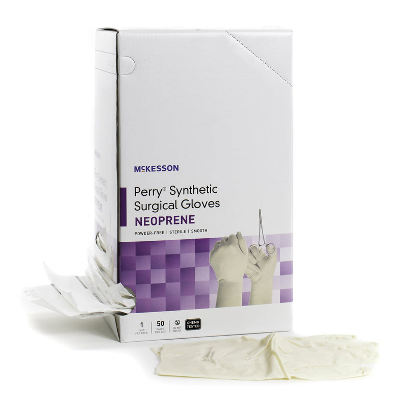 MCKESSON PERRY® POLYCHLOROPRENE SURGICAL GLOVE, SIZE 8.5, CREAM, SOLD AS 50/BOX MCKESSON 20-2685N