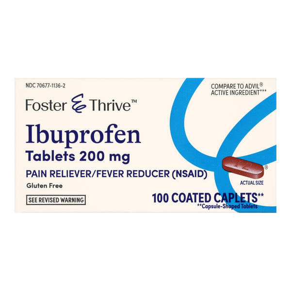 FOSTER & THRIVE™ IBUPROFEN 200 MG COATED TABLETS, SOLD AS 1/BOTTLE MCKESSON 70677113602