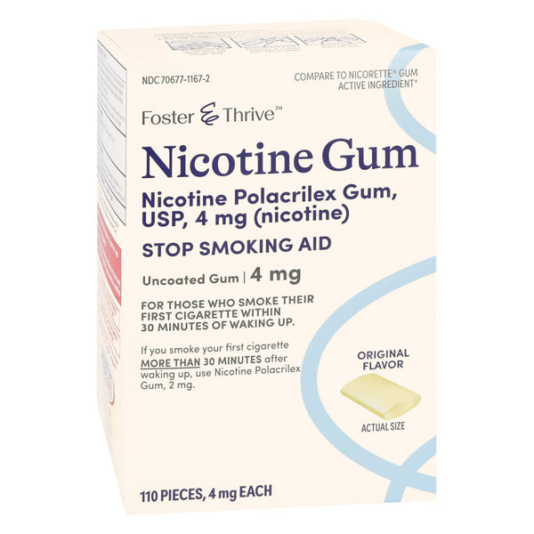 FOSTER & THRIVE™ NICOTINE POLACRILEX 4 MG (NICOTINE) GUM, ORIGINAL FLAVOR, SOLD AS 110/PACK MCKESSON 70677116702