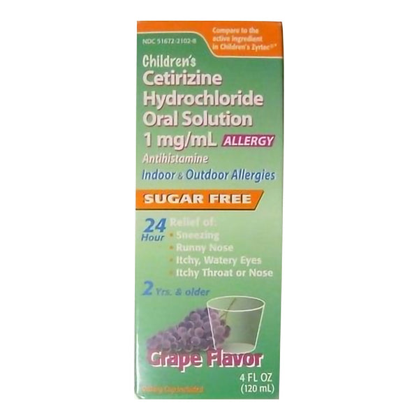 TARO PHARMACEUTICAL CHILDREN'S CETIRIZINE ORAL SOLUTION ANTIHISTAMINE, SOLD AS 1/EACH TARO 51672210208