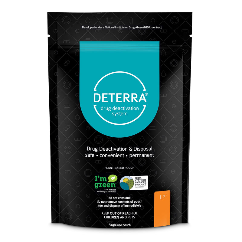 DETERRA® DRUG DISPOSAL POUCH FOR DISPOSAL OF PHARMACEUTICALS, LARGE, SOLD AS 1/EACH VERDE 7025-CASE