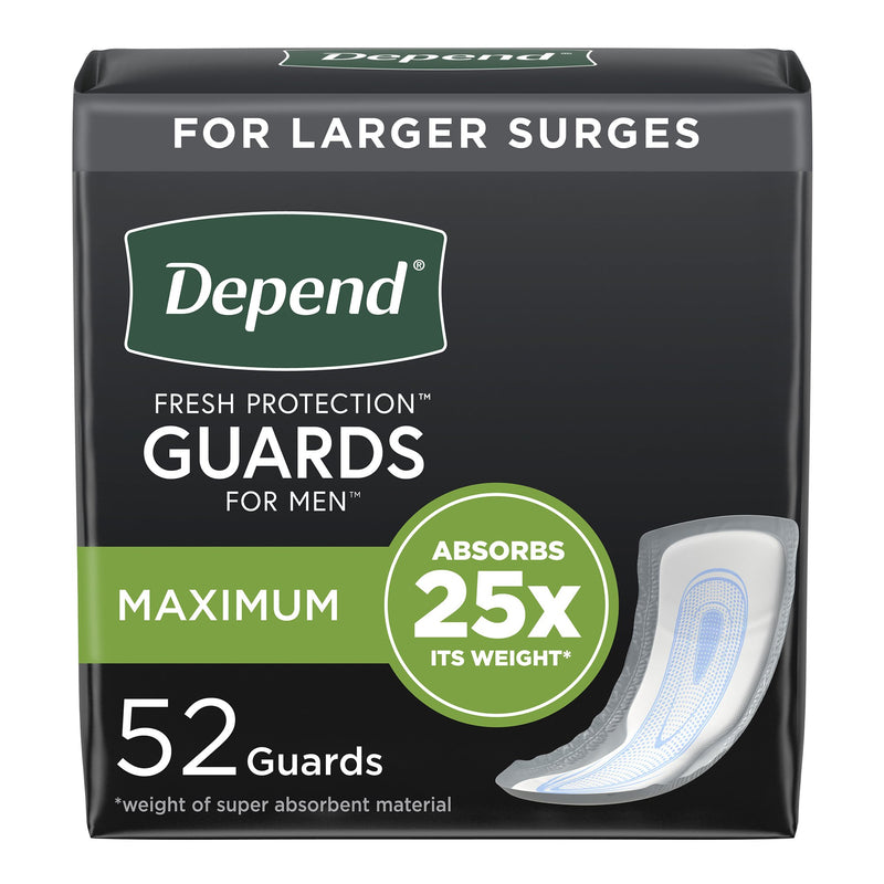 DEPEND® GUARDS INCONTINENCE PADS, DISPOSABLE, MAXIMUM ABSORBENCY, 12" LENGTH, SOLD AS 52/BAG KIMBERLY 13792