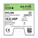 10/0 NYLON SUTURE, BLACK MONO, 5"/13CM, VRM5, 5MM 1/4 CIRCLE, 12/BX, SOLD AS BOX SURGICAL 71