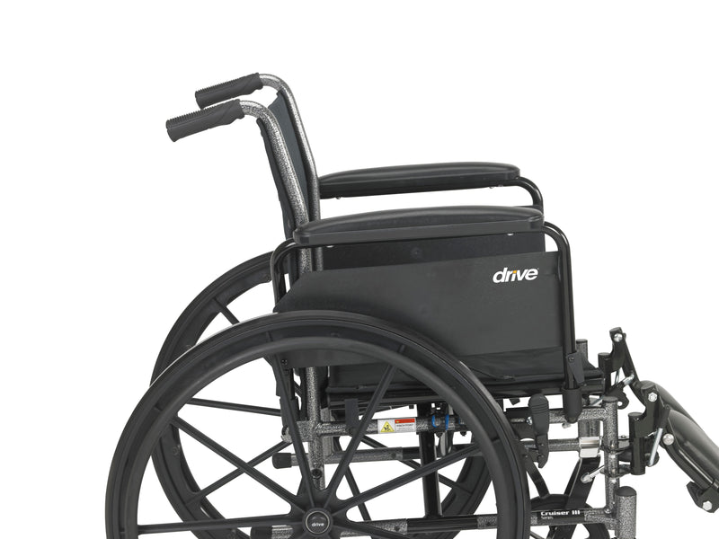 drive™ Cruiser III Lightweight Wheelchair, 18-inch Seat Width 1/EACH -K318DFA-ELR