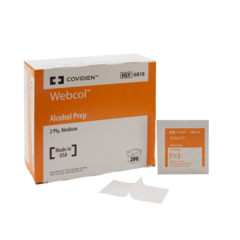WEBCOL™ ALCOHOL PREP PAD, SOLD AS 4000/CASE CARDINAL 6818-
