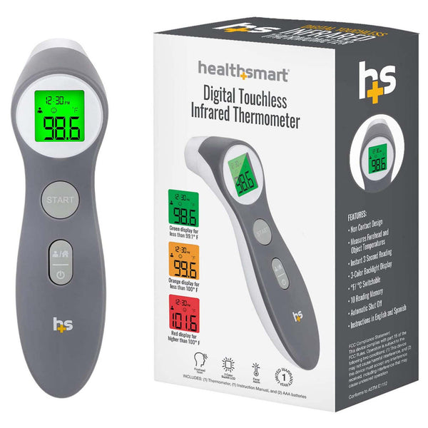 HEALTHSMART® DIGITAL TOUCHLESS INFRARED THERMOMETER, SOLD AS 1/EACH MABIS 18-555-000