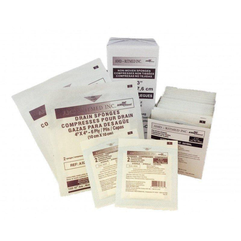 AMD MEDICOM DISTECH GAUZE SPONGES, SOLD AS CASE AMD-MEDICOM 10000212