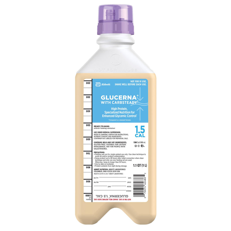 GLUCERNA® WITH CARBSTEADY TUBE FEEDING FORMULA, 33.8 OZ READY TO HANG CARTON, SOLD AS 8/CASE ABBOTT 62679