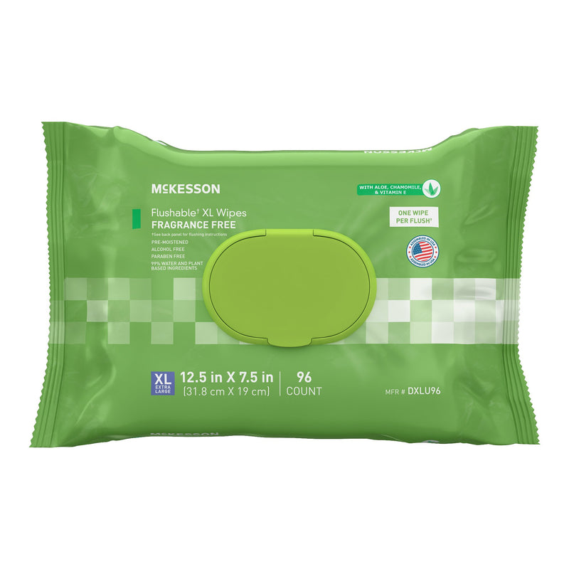 MCKESSON FLUSHABLE* WET WIPES XL - UNSCENTED, 96 WET WIPES PER PACK, SOLD AS 576/CASE MCKESSON DXLU96