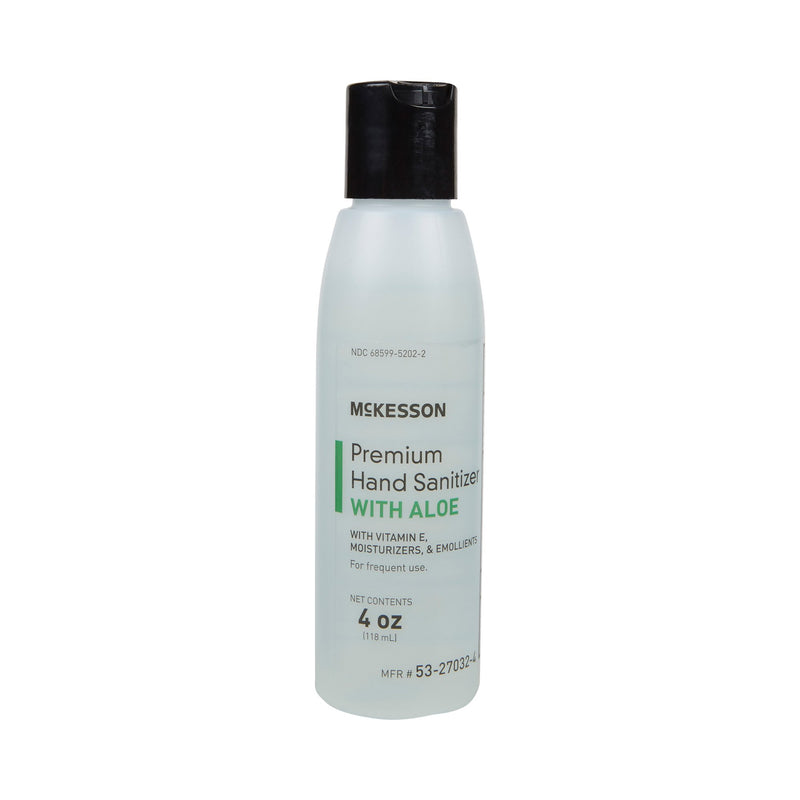 MCKESSON PREMIUM HAND SANITIZER WITH ALOE, ETHYL ALCOHOL GEL, 4 OZ BOTTLE, SOLD AS 24/CASE MCKESSON 53-27032-4