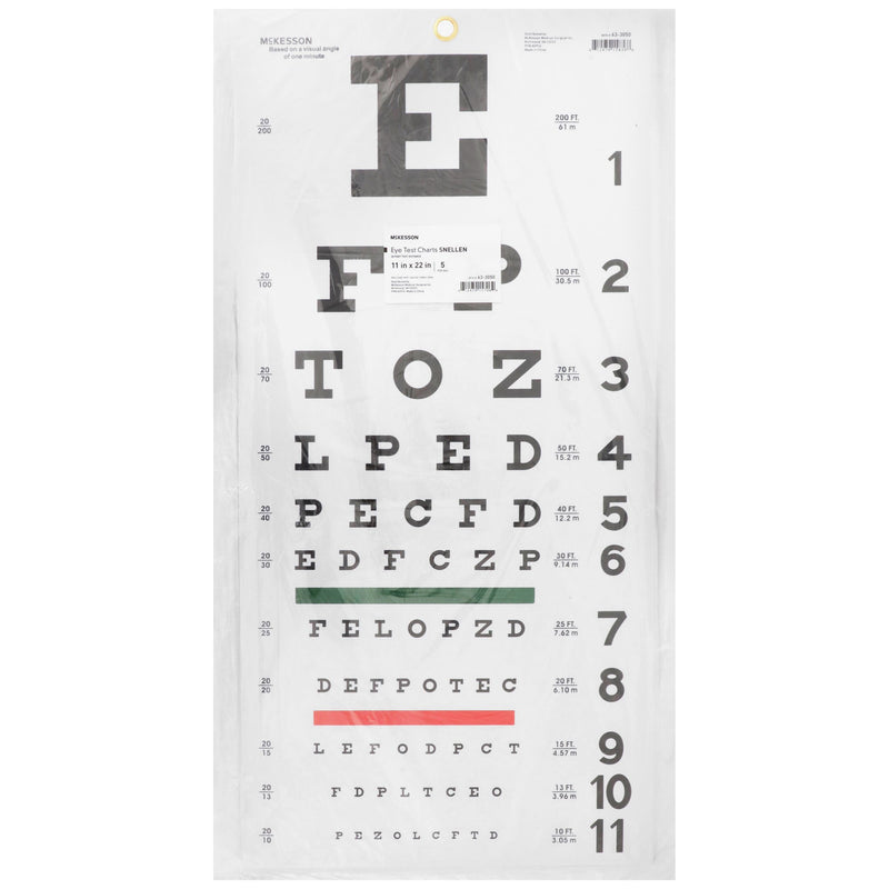 MCKESSON EYE TEST CHART, 11 X 22 INCH, SOLD AS 1/EACH MCKESSON 63-3050