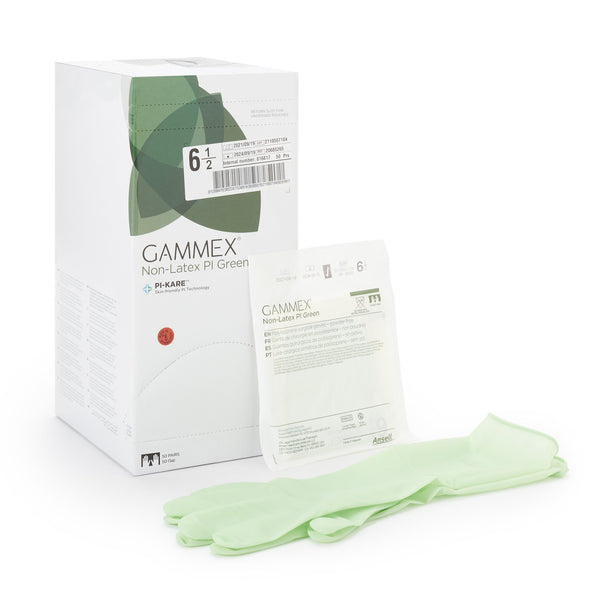 GAMMEX® NON-LATEX PI GREEN POLYISOPRENE SURGICAL GLOVE, SIZE 6.5, LIGHT GREEN, SOLD AS 200/CASE ANSELL 20685265