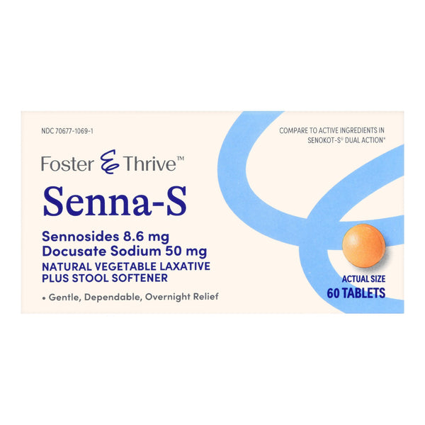 FOSTER & THRIVE™ SENNA-S SENNOSIDES 8.6 MG DOCUSATE SODIUM 50 MG TABLETS, SOLD AS 1/BOTTLE MCKESSON 70677106901