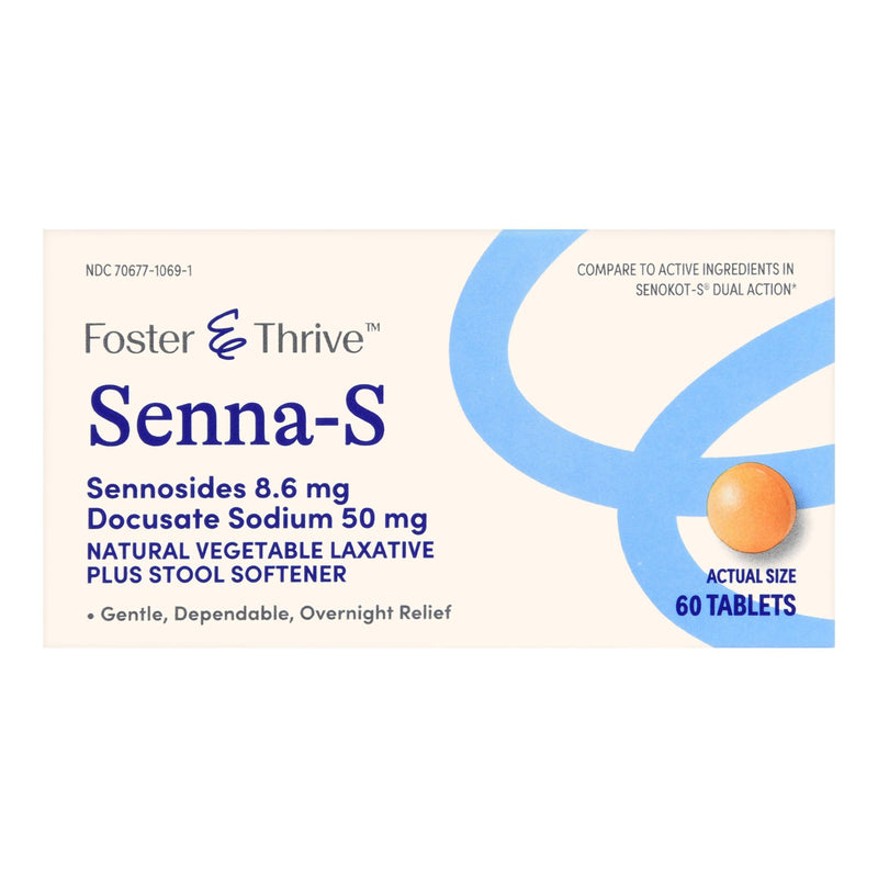FOSTER & THRIVE™ SENNA-S SENNOSIDES 8.6 MG DOCUSATE SODIUM 50 MG TABLETS, SOLD AS 1/BOTTLE MCKESSON 70677106901