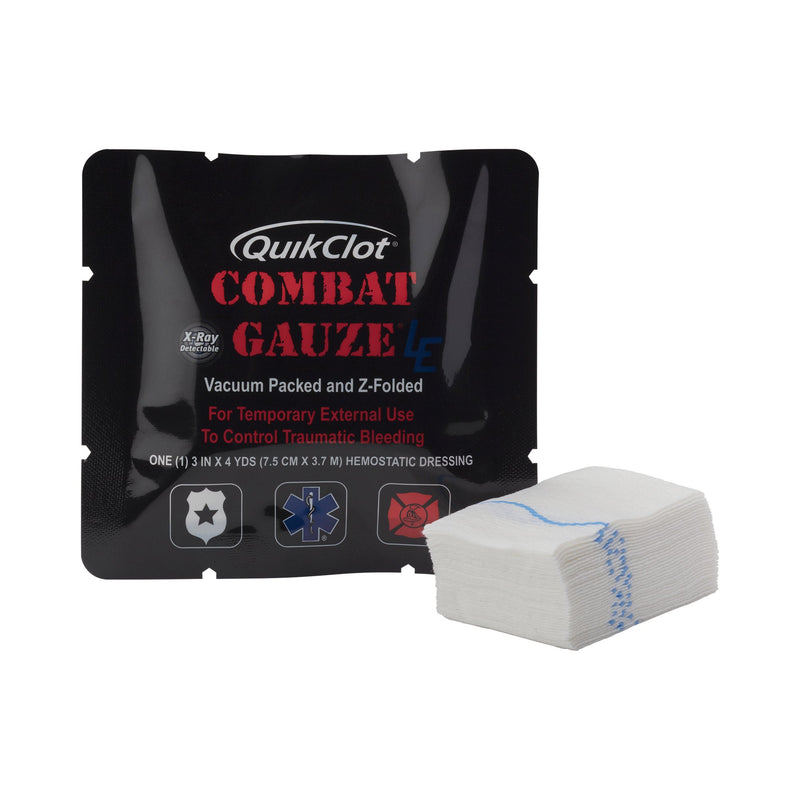 QUIKCLOT COMBAT GAUZE® LE HEMOSTATIC DRESSING, 3 INCH X 4 YARD, SOLD AS 1/EACH TELEFLEX 350