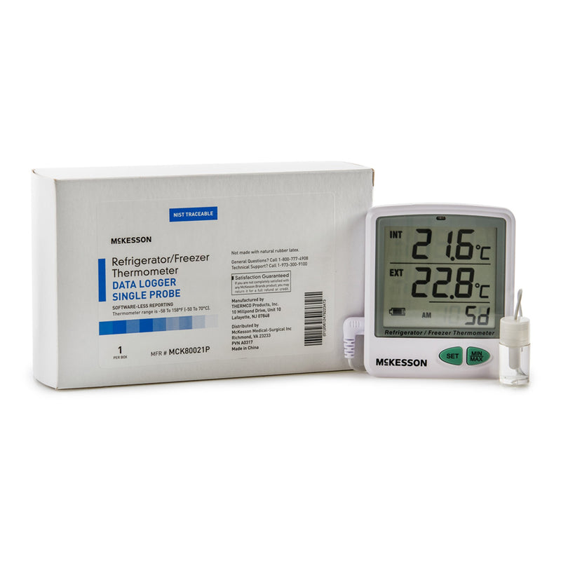 MCKESSON DATALOGGING REFRIGERATOR/FREEZER THERMOMETER, -58° TO +158° F, SOLD AS 1/EACH MCKESSON MCK80021P