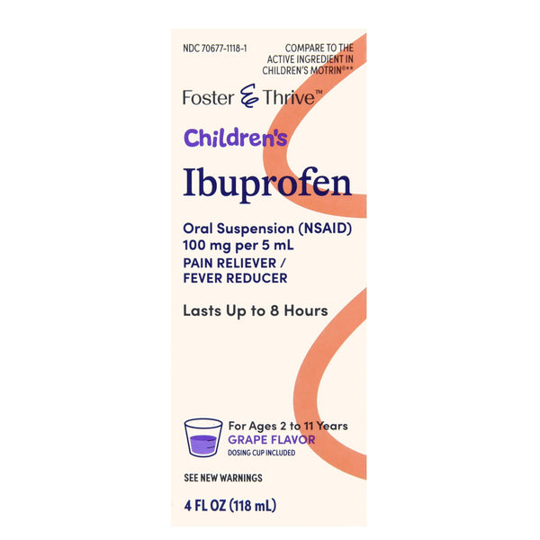 FOSTER & THRIVE™ CHILDREN'S IBUPROFEN ORAL SUSPENSION GRAPE, SOLD AS 1/BOTTLE MCKESSON 70677111801