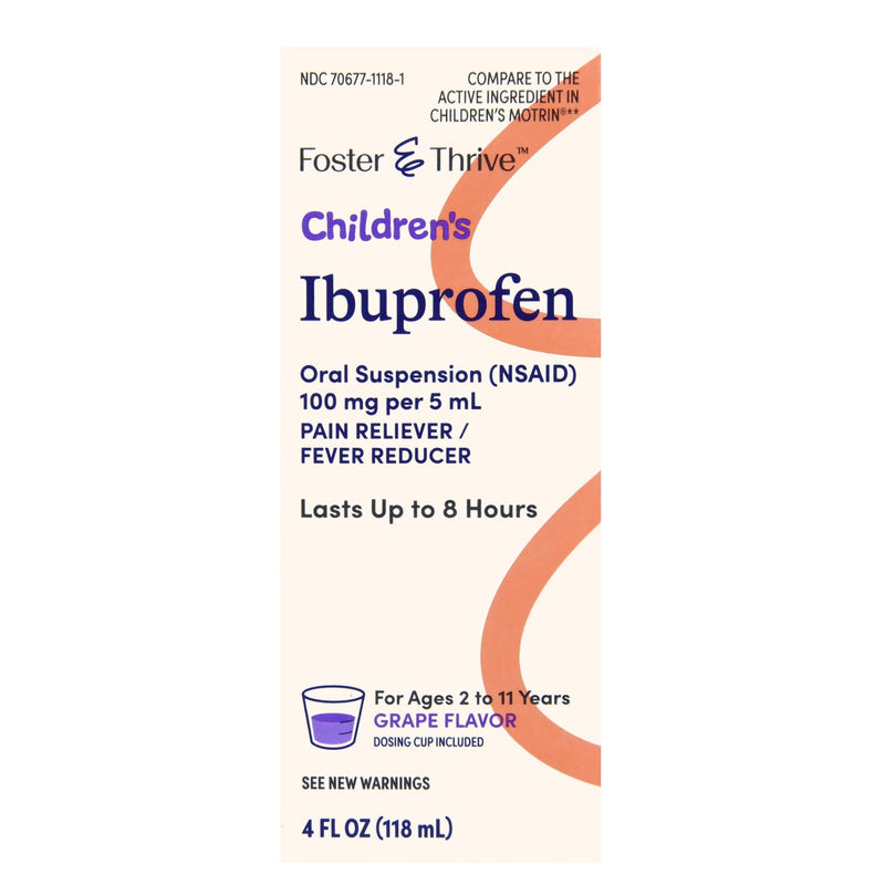 FOSTER & THRIVE™ CHILDREN'S IBUPROFEN ORAL SUSPENSION GRAPE, SOLD AS 1/BOTTLE MCKESSON 70677111801