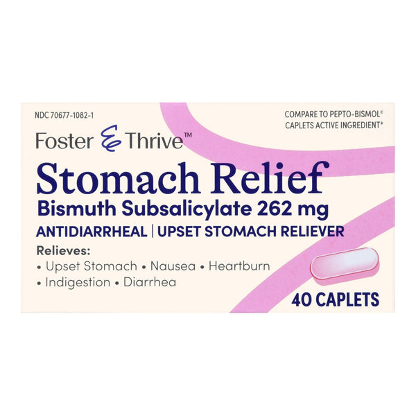 FOSTER & THRIVE™ STOMACH RELIEF 262 MG BISMUTH SUBSALICYLATE CAPLETS, SOLD AS 1/BOTTLE MCKESSON 70677108201