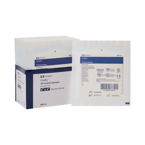 CURITY™ STERILE NONWOVEN SPONGE, 4 X 4 INCH, 4-PLY, SOLD AS 600/CASE CARDINAL 8044--