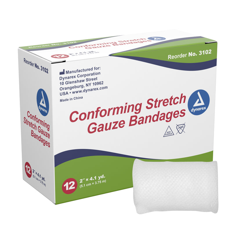 DYNAREX® CONFORMING BANDAGE, 2 INCH X 4-1/10 YARD, SOLD AS 96/CASE DYNAREX 3102