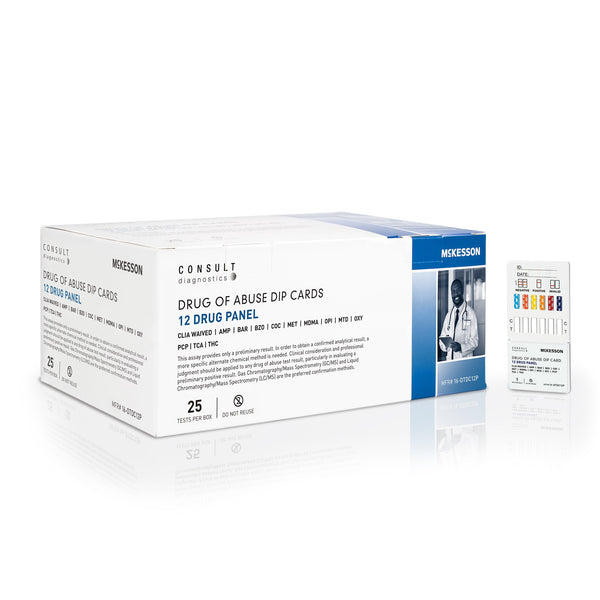 MCKESSON CONSULT™ 12-DRUG PANEL WITH ADULTERANTS DRUGS OF ABUSE TEST KIT, SOLD AS 500/CASE MCKESSON 16-DTDC12P