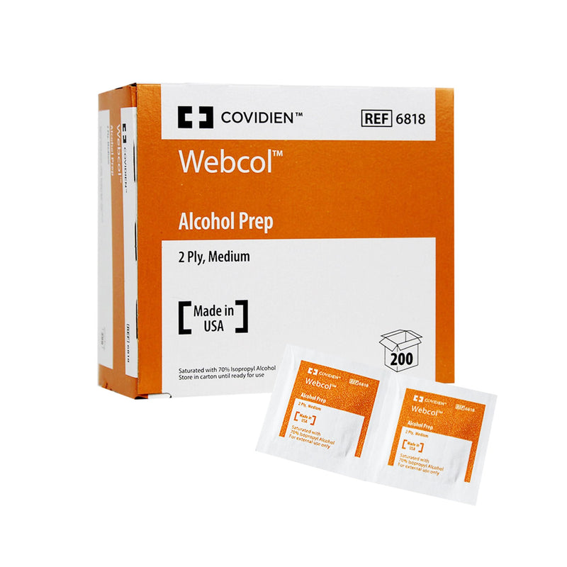 WEBCOL™ ALCOHOL PREP PAD, SOLD AS 4000/CASE CARDINAL 6818-1