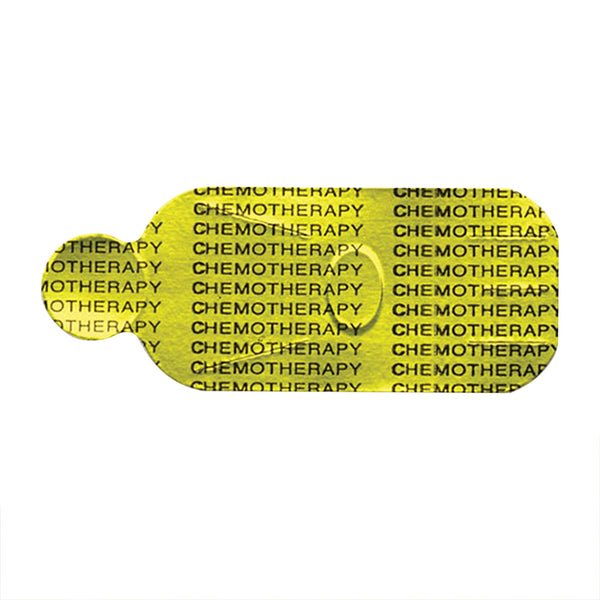 CHEMOPLUS™ IVA SEALS, YELLOW/BLACK INK CHEMOTHERAPY, SOLD AS 20000/CASE CARDINAL CP3111Y-