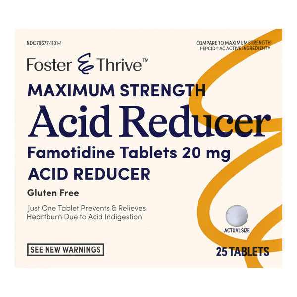 FOSTER & THRIVE™ MAXIMUM STRENGTH ACID REDUCER FAMOTIDINE 20 MG, SOLD AS 25/BOX MCKESSON 70677110101