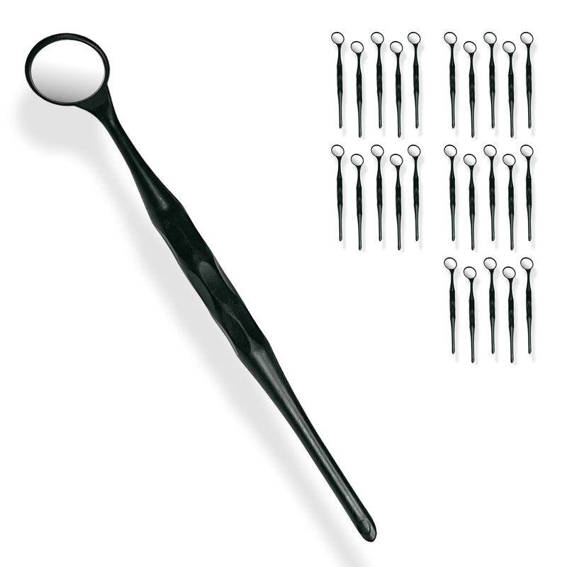 25 Pieces Dental Autoclavable Disposable Mouth Mirror Black -ORAL32 - Osung USA