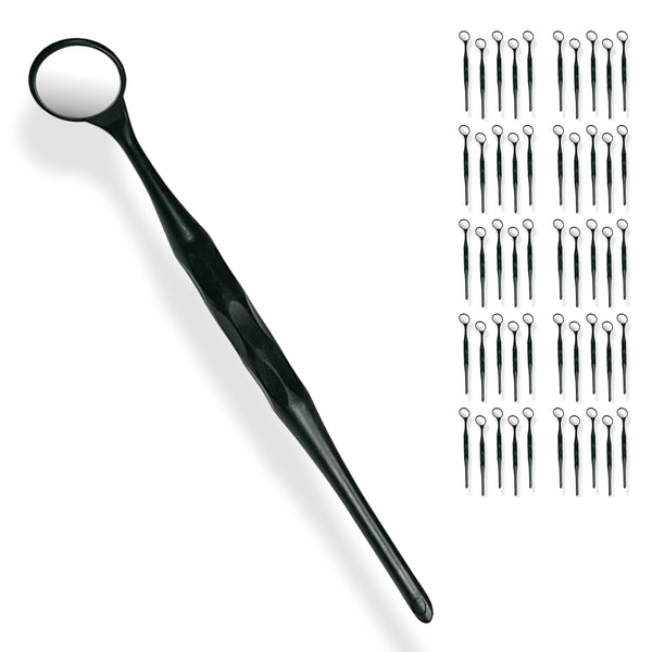 50 Pieces Dental Autoclavable Disposable Mouth Mirror Black -ORAL32 - Osung USA