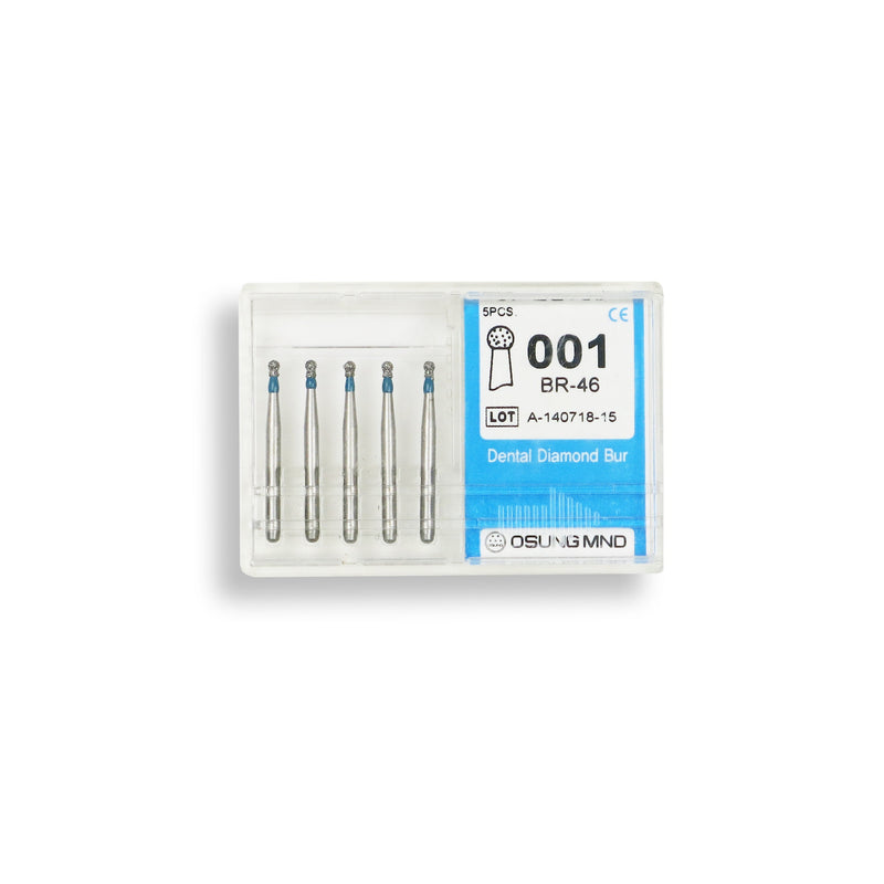 Spherical 1.2 mm Dia. Medium Grit Diamond Bur 5 per pack. 001.12M1