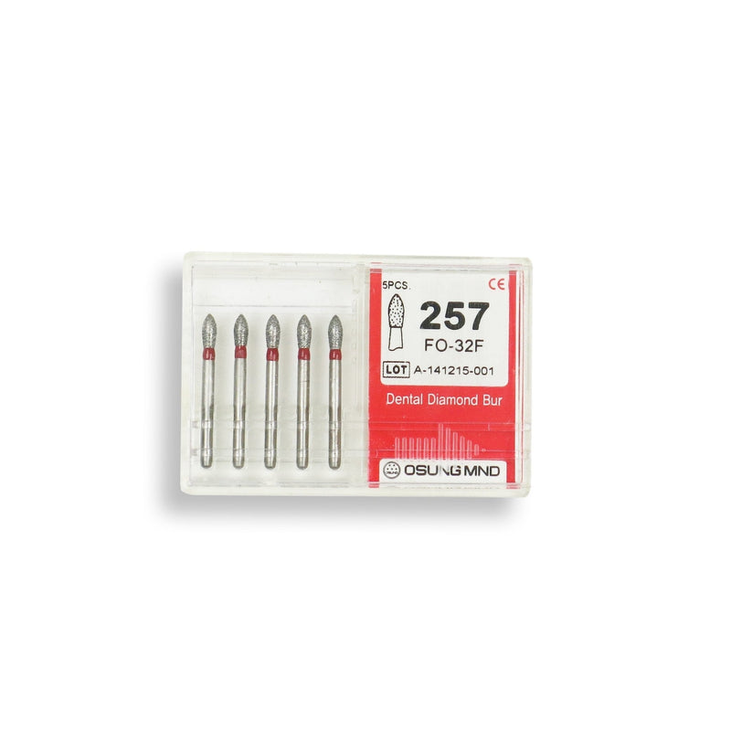 Bud, Slender 1.8 mm Dia. Fine Grit Diamond Bur 5 per pack. 257.18F2