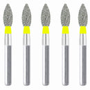 Bud, Slender 2.3 mm Dia. Extra Fine Grit Diamond Bur 5 per pack. 257.23EF1
