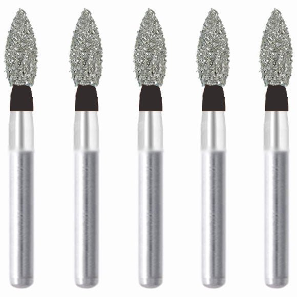 Bud, Slender 2.5 mm Dia. Extra Coarse Grit Diamond Bur 5 per pack. 257.25EC1
