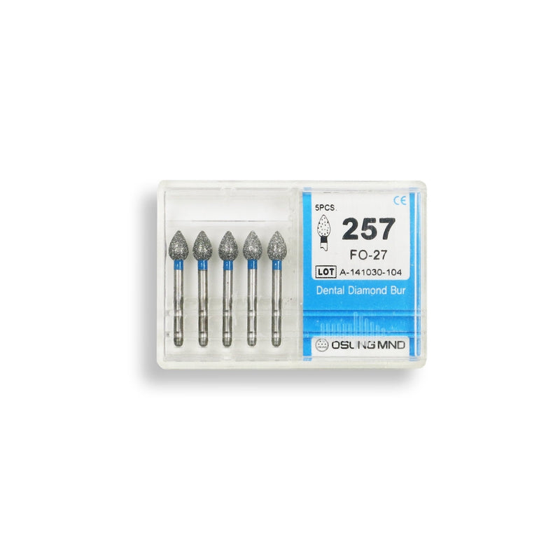 Bud, Slender 3.2 mm Dia. Medium Grit Diamond Bur 5 per pack. 257.32M1