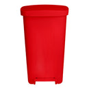 McKesson Waste Can with Step-On Pedal, Plastic, Red, 15.16 x 14.76 x 26.57 Inch, 1/EA