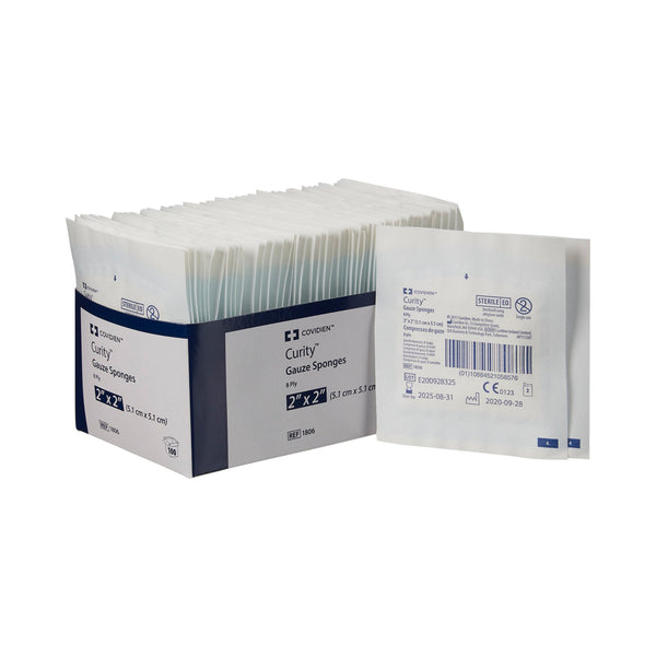 CURITY™ STERILE USP TYPE VII GAUZE SPONGE, 2 X 2 INCH, 8-PLY, SOLD AS 1500/CASE CARDINAL 1806