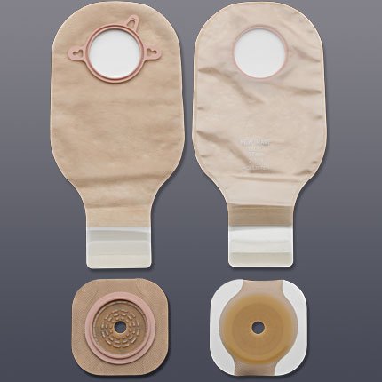 NEW IMAGE™ TWO-PIECE CLEAR ILEOSTOMY /COLOSTOMY KIT, 102MM FLANGE, YELLOW MATCH, SOLD AS 5/BOX HOLLISTER 19056